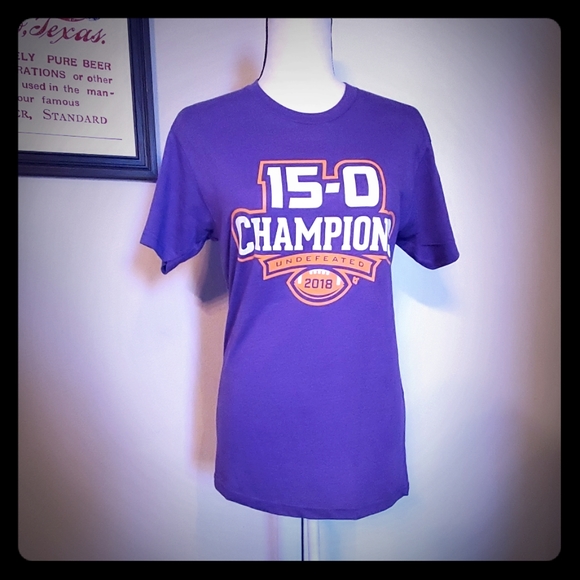 BreakingT Clemson 2018 Undefeated Short Sleeve Shirt - Picture 1 of 8
